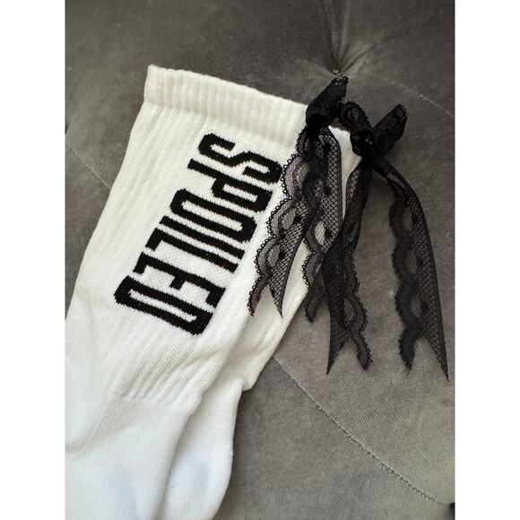 Spoiled Child NEW White Knit Socks ONE SIZE | SAME DAY SHIP or NEXT DAY - Picture 3 of 6